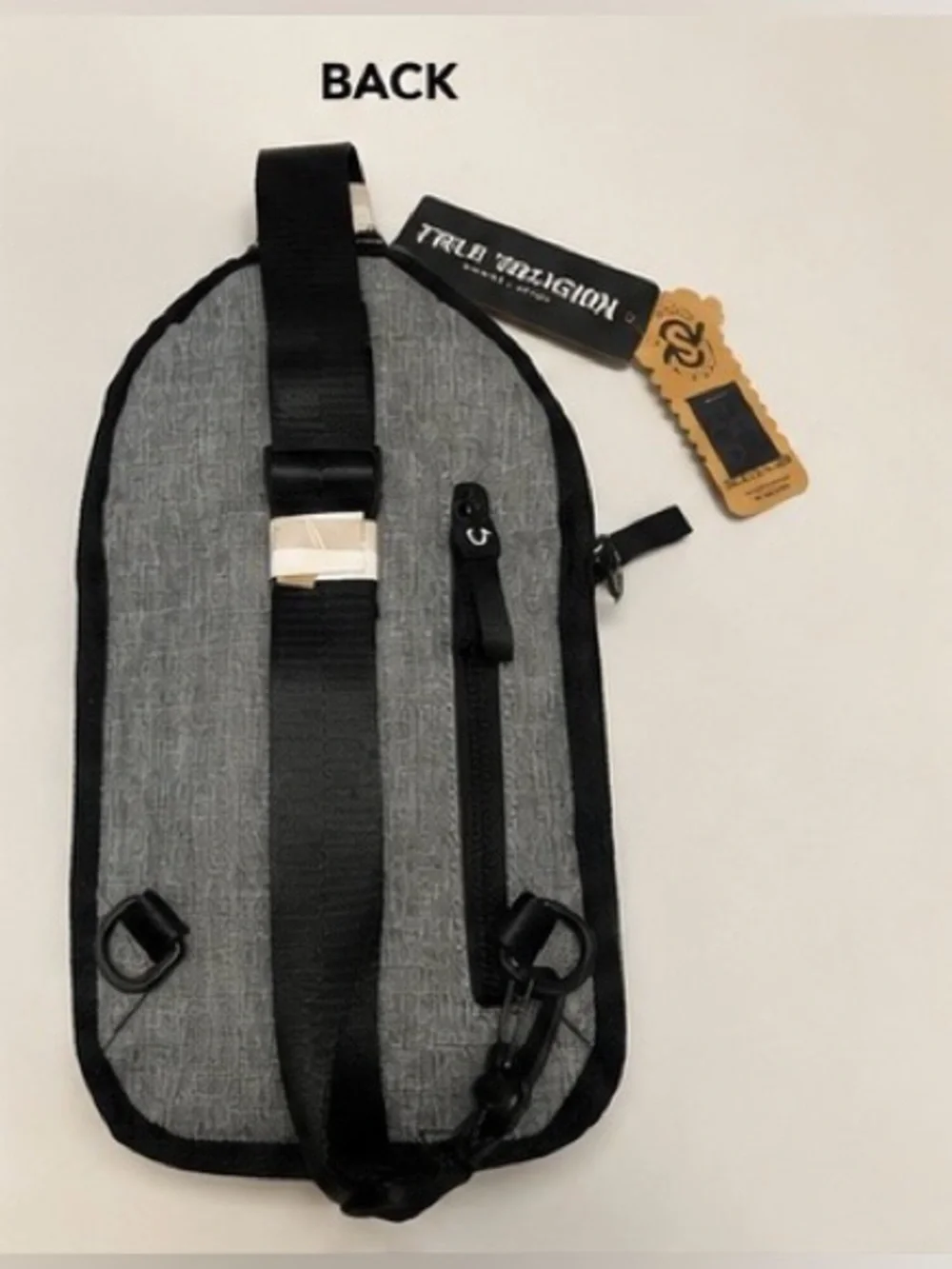 True Religion Crossbody Sling Bag Grey Heather